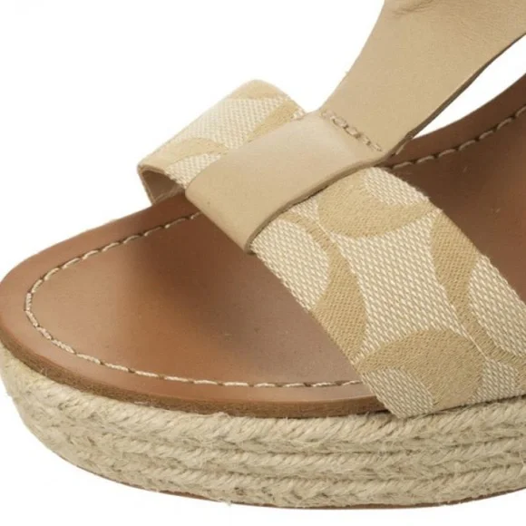 Coach Beige Wedge Sandals - Picture 2 of 6